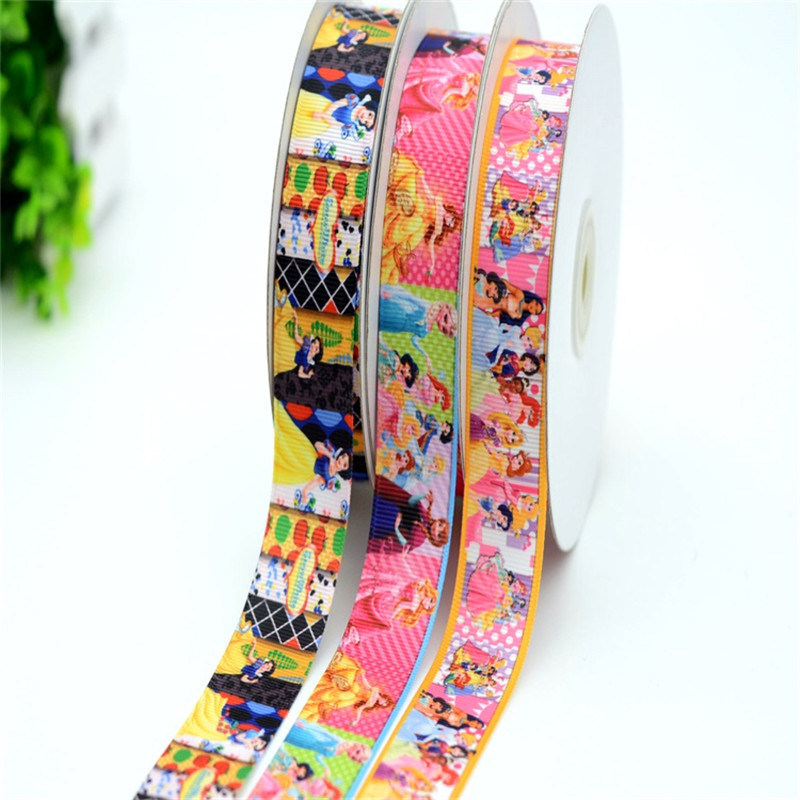 Custom Logo Printed Colorful Wide Grosgrain Silk Ribbon