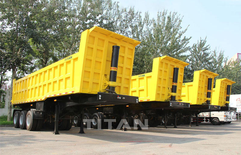 50tons Capacity 30cbm Heavy Duty Hydraulic Gooseneck End Dump Trailers End Tipper Semi Trailer 3 Axles for Sale