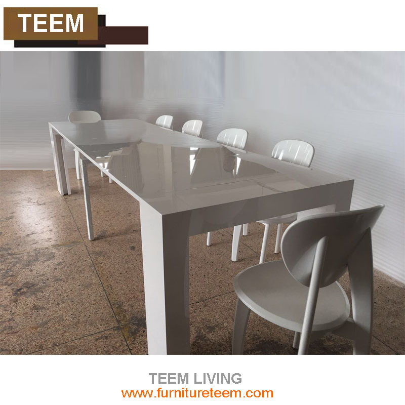 Teem Living Adjustable Dining Table in White Color for Hotel