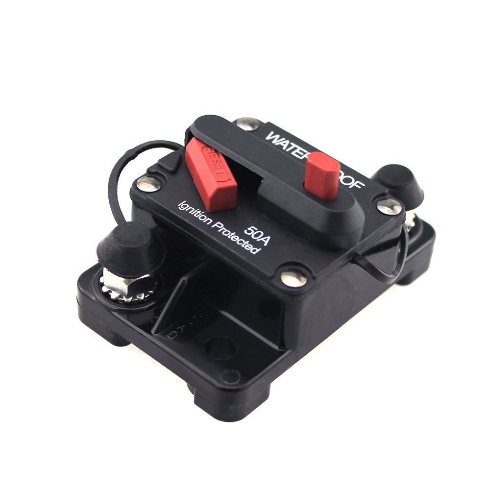 50 AMP Circuit Breaker, Marine Trolling Motors Boat ATV Manual Power Fuse Rest, Waterproof (50A)