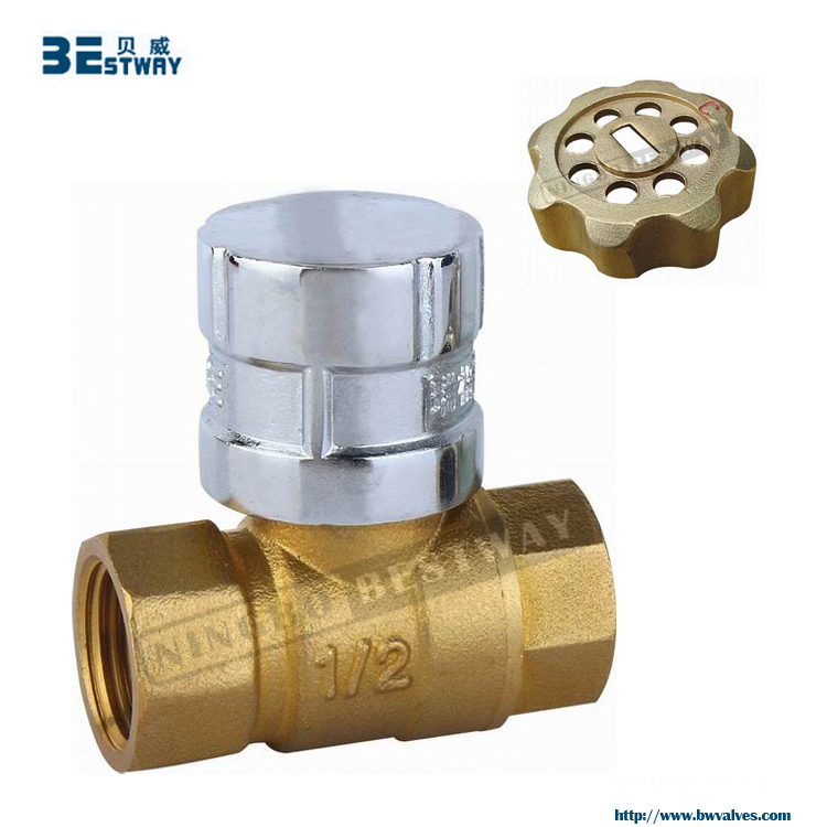 Lockable Blue T Handle Brass Ball Valves with Special Key