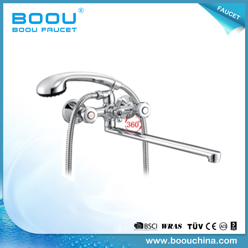 (BQ5328-4) Boou Cr Finished Double Handle Shower Faucets