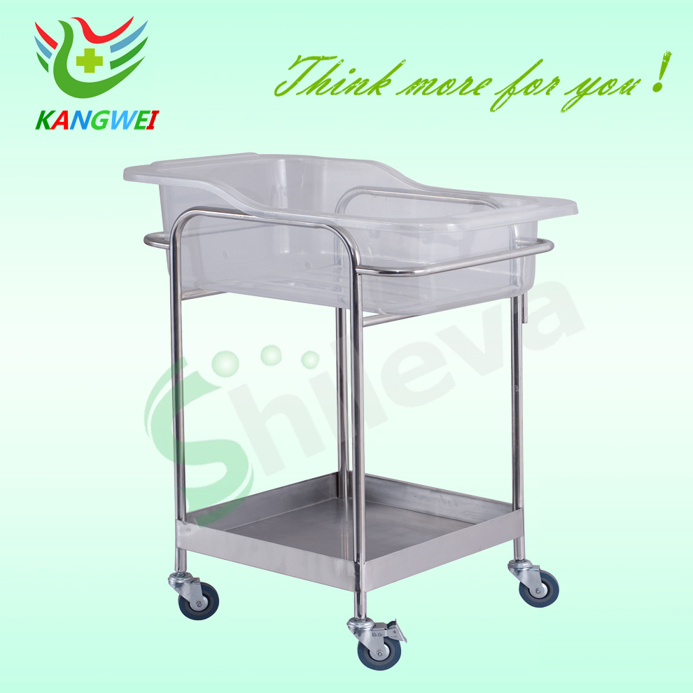 Medical Equipment Deluxe Stainless Steel Baby Trolley Medical Bed Slv-B4201s