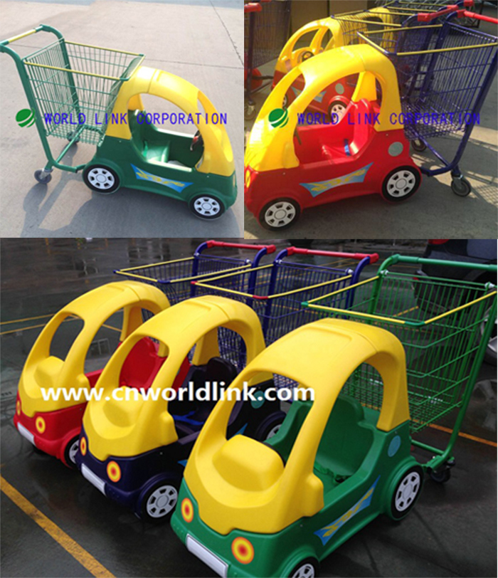 Supermarket Children Shopping Cart with Plastic Baby Seat