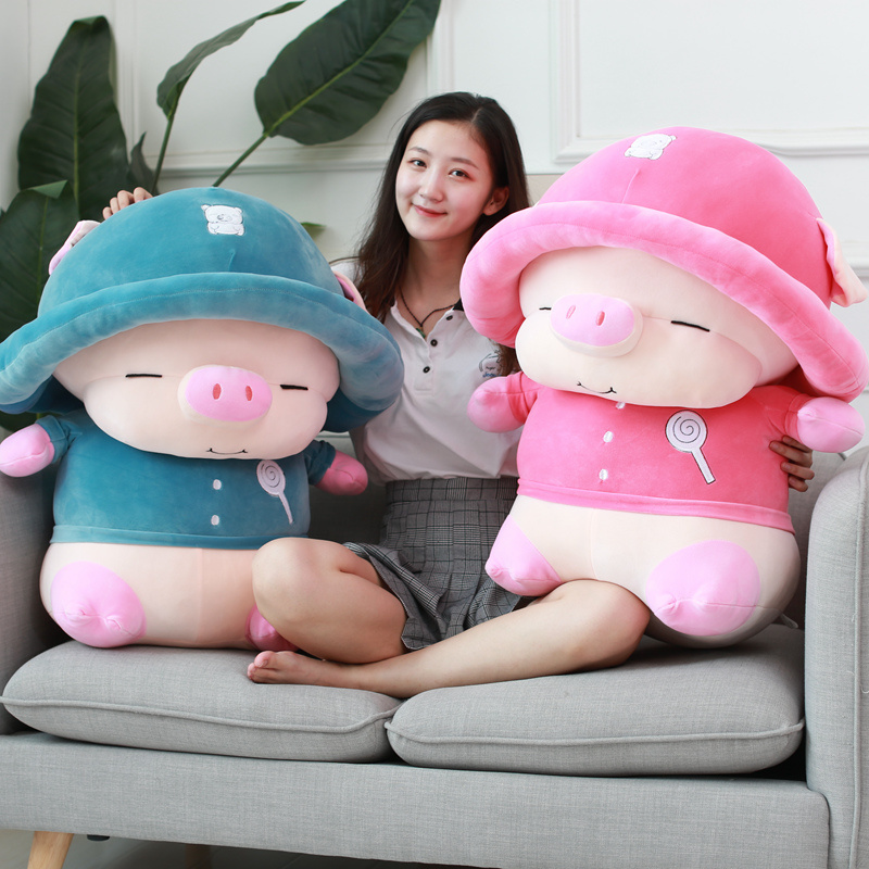 Plush Toys Hat Cap Squinting Little Piglets Color Little Pig Children's Toys Send Girls Girlfriend Girl Fun Birthday Gift (Pink)