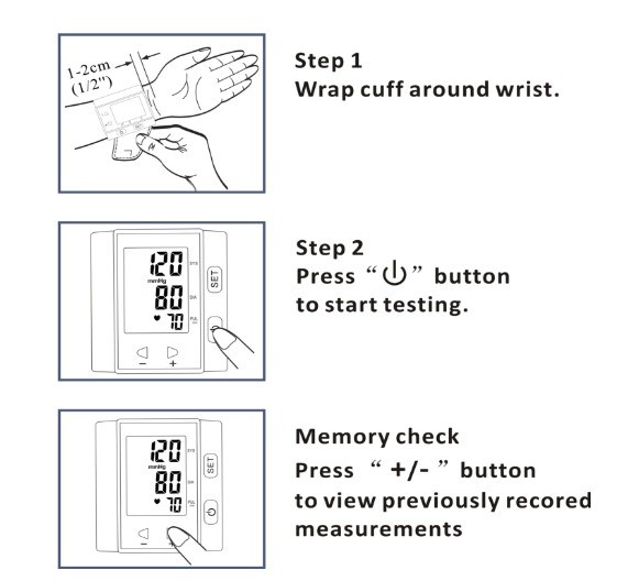 Wrist Watch Finger Blood Pressure Monitor, Sphygmomanometer
