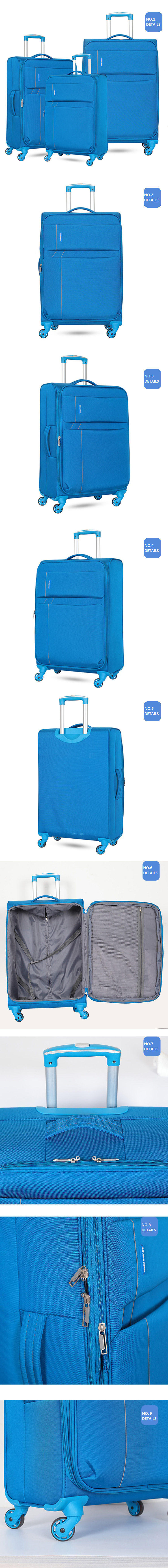 Classic Polyester Trolley Travel Luggage Bag with OEM Service