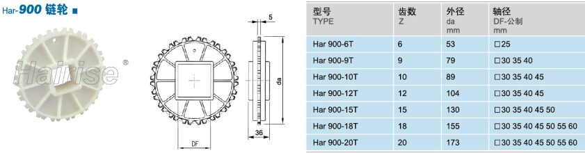 Injection Plastic Sprocket for Conveyor (Har-900)