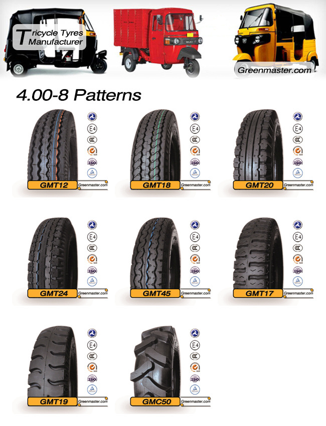 Apollo Mrf Jk Ceat Bkt Pattern Tuktuk Tyre Tricycle Tyre Three Wheeler Tyre 4.00-8 4.00-12 4.50-12 5.00-12