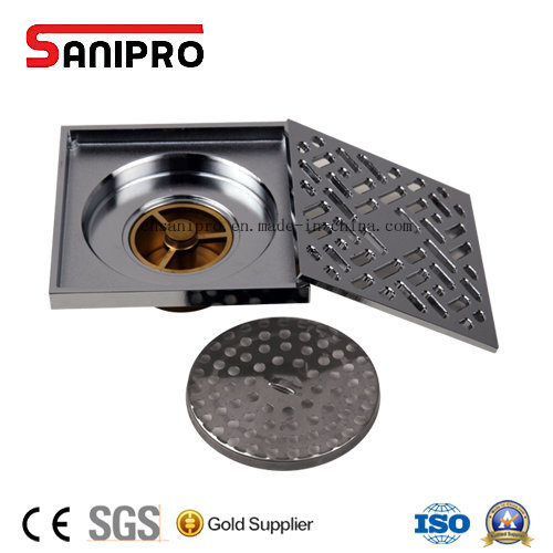 Sanipro Popular Bathroom Drain Brass Chrome Floor Drain