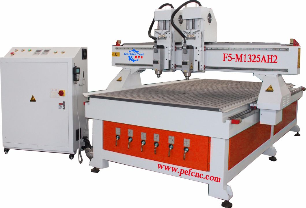 CNC Router Machine with Two Heads Independently Working