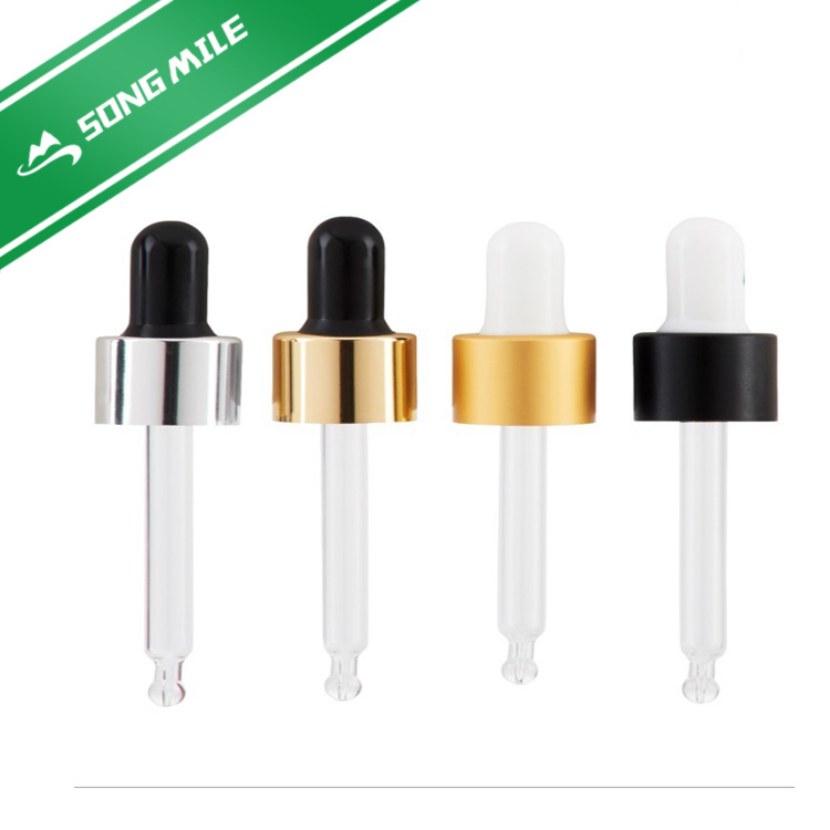 Matte Gold Aluminum Glass Dropper Pipette Cap 18mm