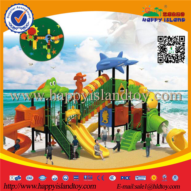 Ocean Theme Kids Plastic Slide Outdoor Playground Equipment