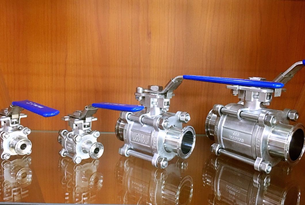 DIN Sanitary Stainless Steel 3PCS Clamped Ball Valve