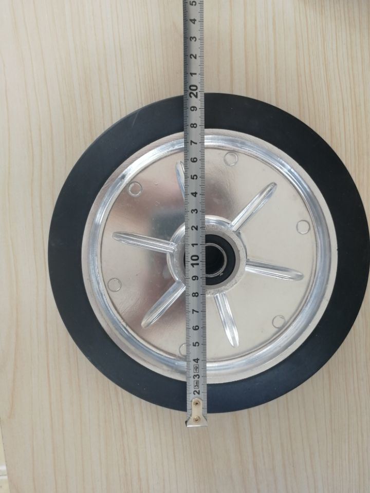 Heavy Duty 8 Inch Solid Rubber Wheel Aluminum Rim Wheel for Hand Trolley