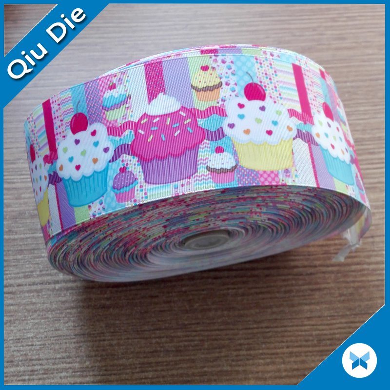 Wholesale 5mm-75mm Woven Tape Colorful Printed Grosgrain Ribbon for Gift/Flower Wrap