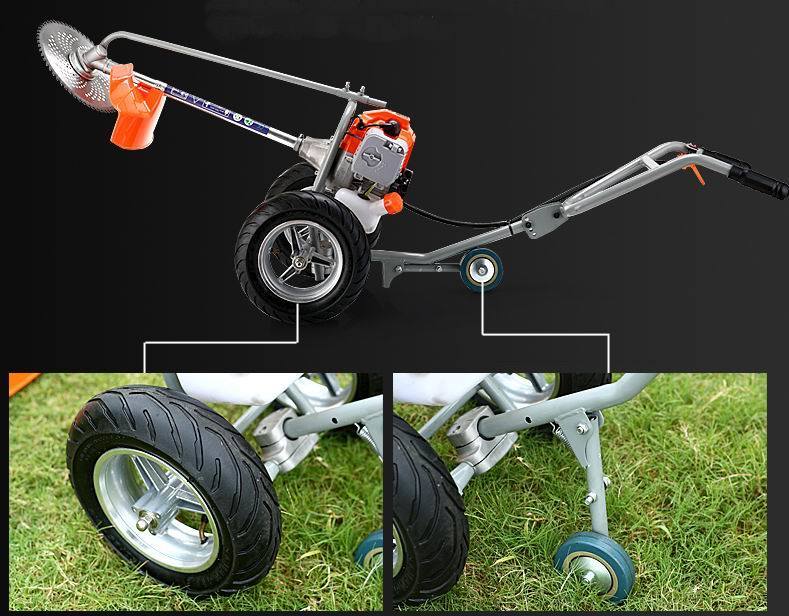 Double Hand-Pushed Brush Cutter, Hand-Pushed Lawn Mower, Hand-Pushed Trimmer, Grass Cutter
