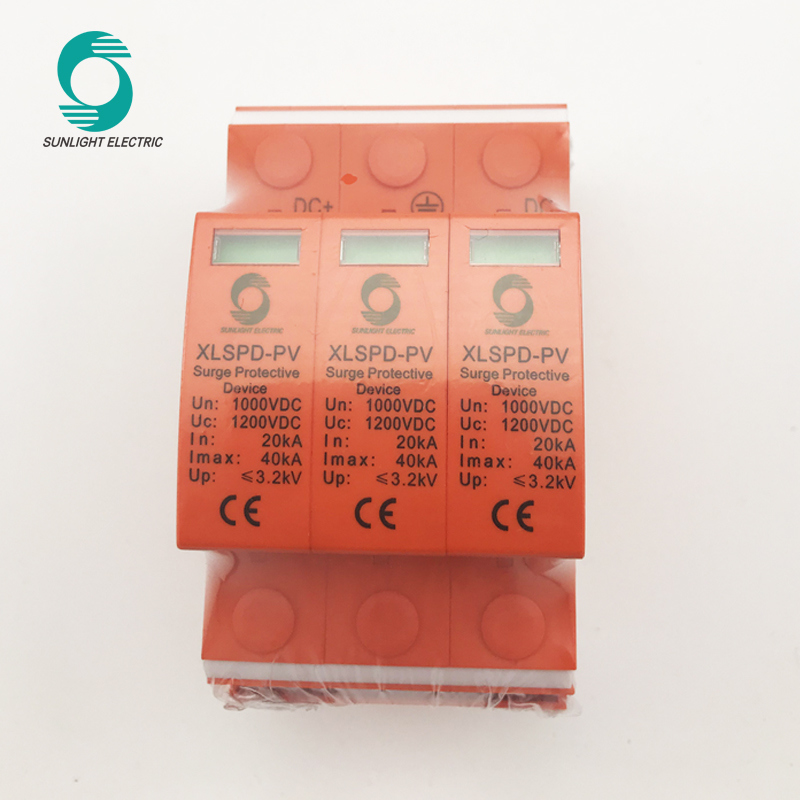 DC 1000V 3p 40ka Surge Protective Device SPD for Solar PV System