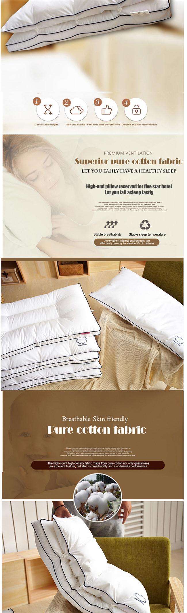 Luxury Hotel Health Care Buckwheat Filling Cotton Hotel Pillow