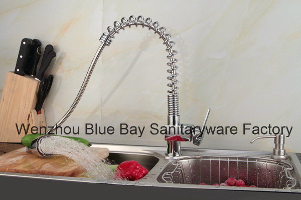 Single Lever Brass Spring Loaded Kitchen Sink Faucets