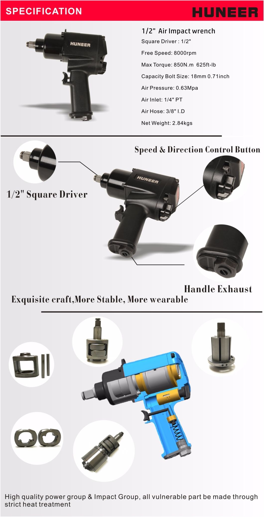 Industrial Air Tools of Heavy Duty Air Impact Wrench (HN-2030)