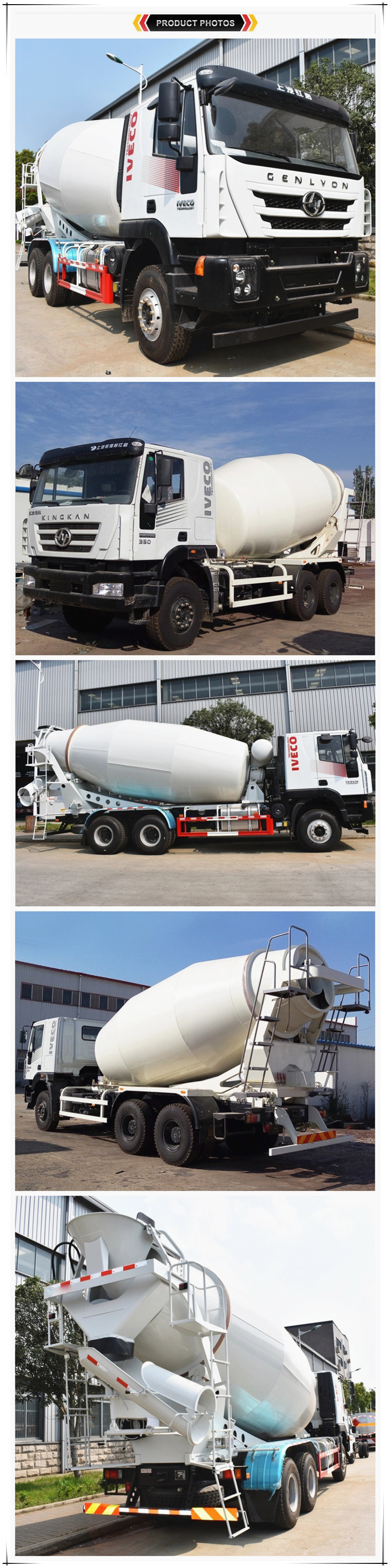 Iveco 6X4 3 Axle 9 Cubic Meters 350HP China Right Hand Drive Concrete Mixers Truck for Sale in Africa