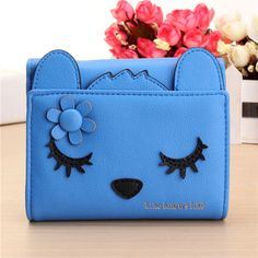 Women Cute Cat Short Card Holder Coin Wallet Bags (BDMC030)