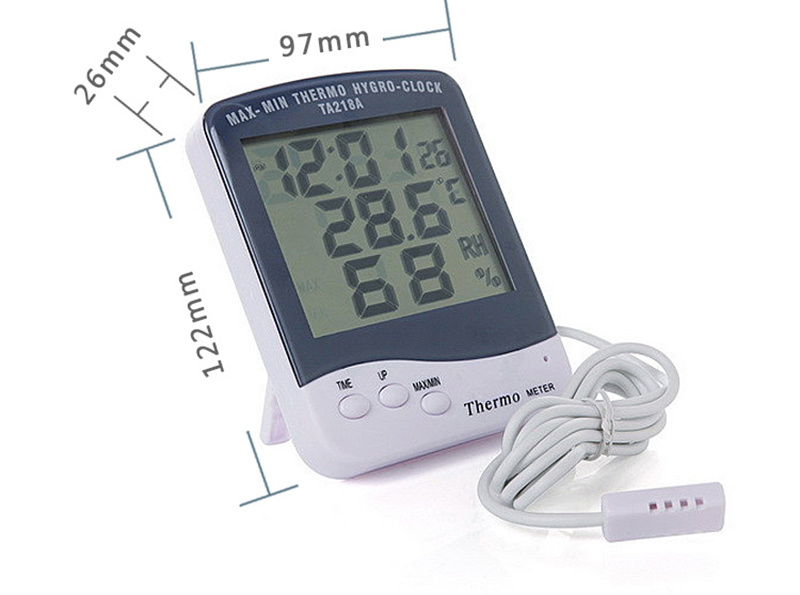 Digital Thermometer and Hygrometer Temperature Humidity Monitor with LCD Clock