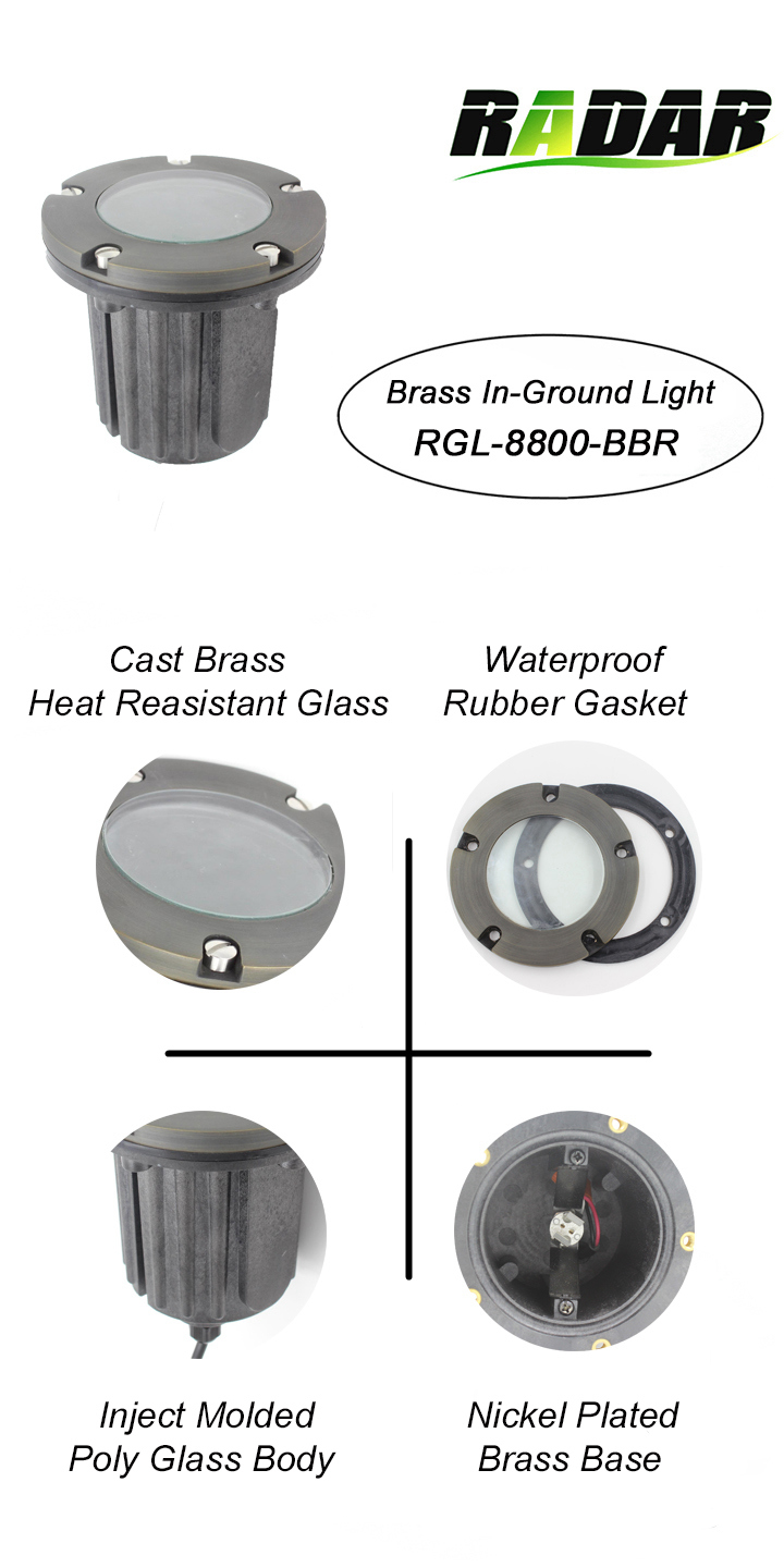 Cast-Brass in Ground Lighting LED Underground Light IP65