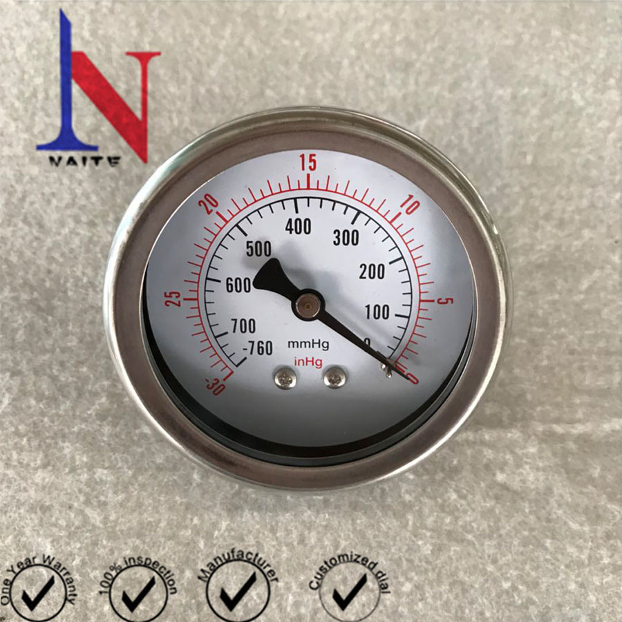 Small Dial Liquid Filled Manifold Vacuum Pressure Gauge