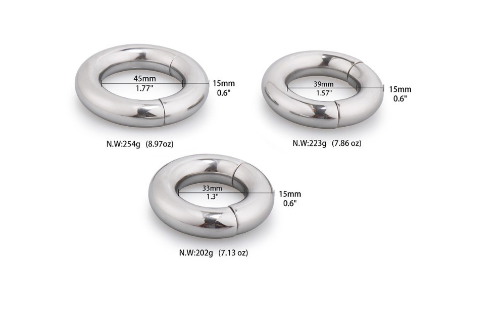 Magnetic Stainless Steel Ball Scrotum Stretcher Metal Lasting Cock Ring for Men Delay Penis Ring