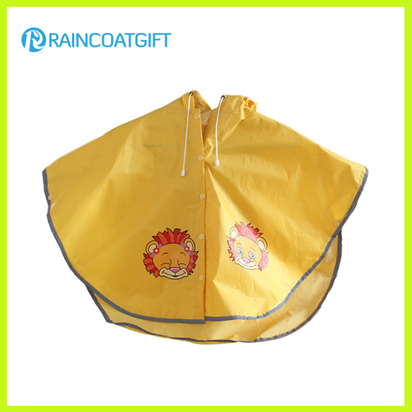 Cute Design Nylon PU Kids Rain Poncho Kids Raincoat Rpy-014