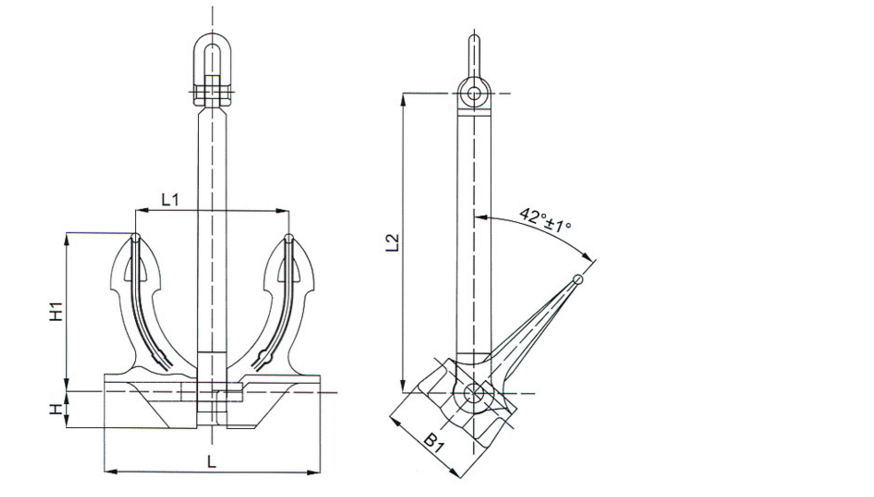 Cast Steel Japan JIS Stockless Anchor for Ship