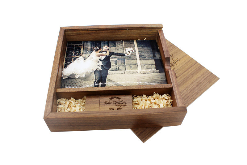 Customed Maple Wooded Photo Album USB Stick +Box Photography Gift USB Flash Drive