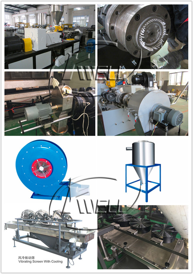 PVC Plastic Hot Cutting Pelletizing Line/WPC Pellet Recycling Machine