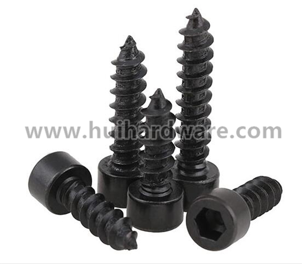 Black Oxide Carbon Steel Hex Socket Head Self Tapping Wood Screw