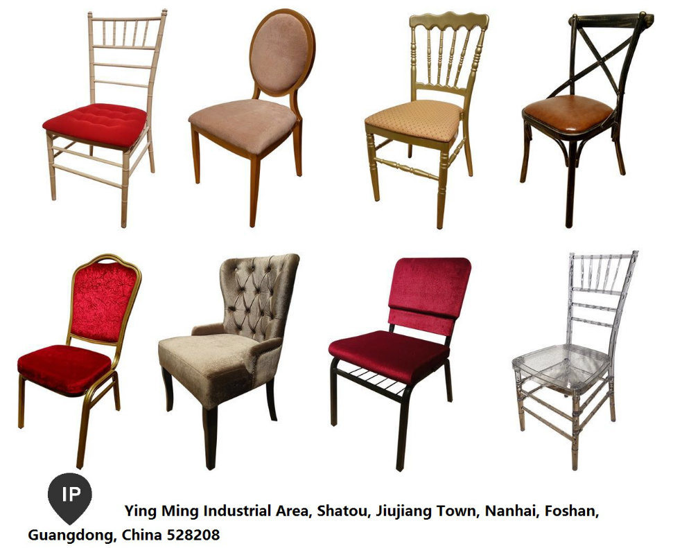 Luxury Design Aluminum Banquet Dining Chairs with Velvet Fabric Covered