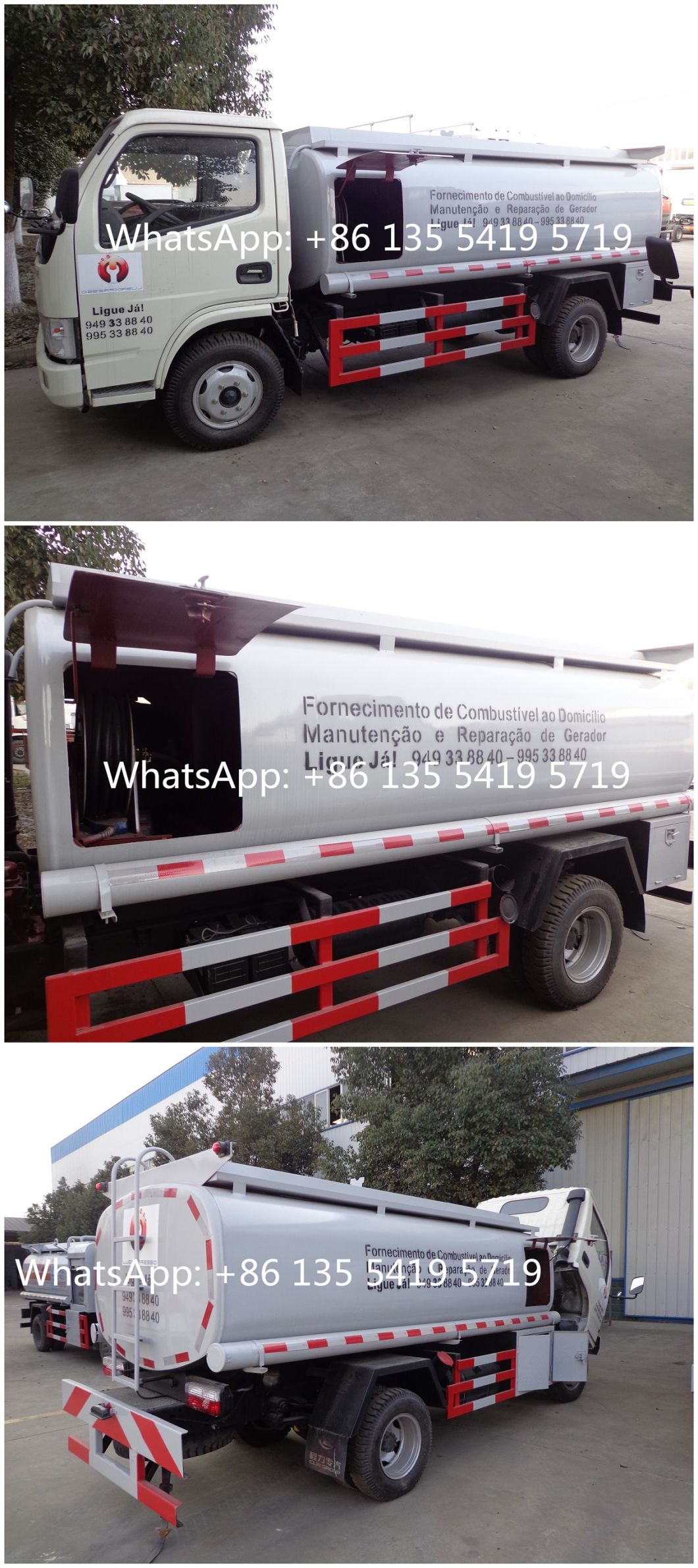 Dongfeng 4X2 8000L Fuel Bowser Truck Manufactures, Fuel Tank Cart, Fuel Tank Cover for Truck