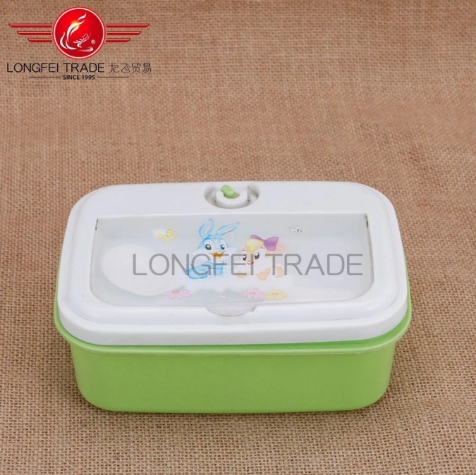 Eco-Friendly Stocked Children Food Container/Lunch Box with Spoon