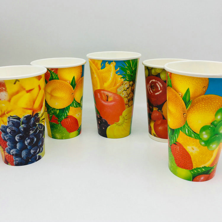 Cold Drink Cup 8oz 10oz 12oz 16oz Disposable Paper Cup with Lids