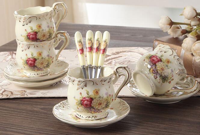 European Design Ceramic Coffee Cup and Saucer Porcelain Espresso Cup