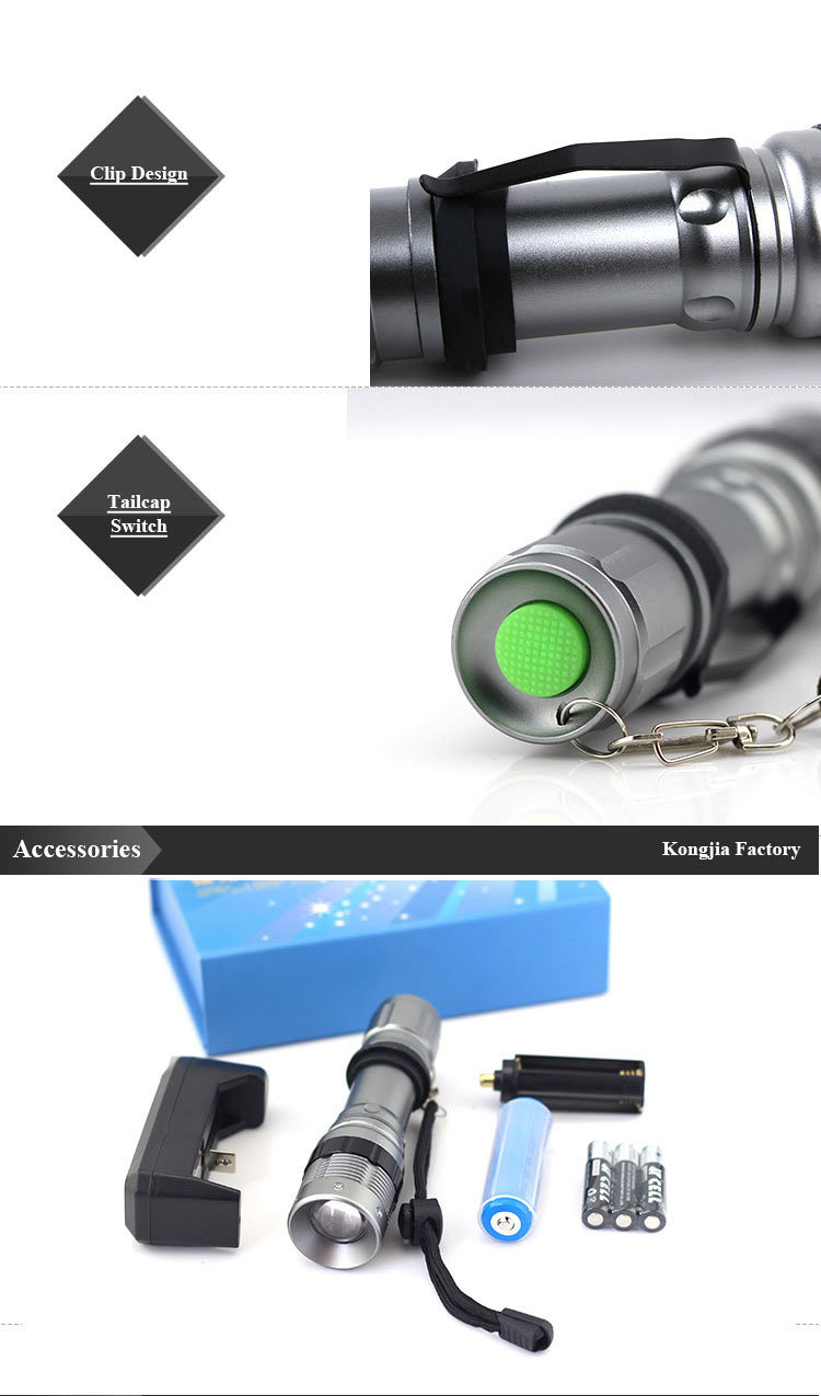 Ultra Bright Aluminium 200lm Emergency LED Torch Handle Flashlight