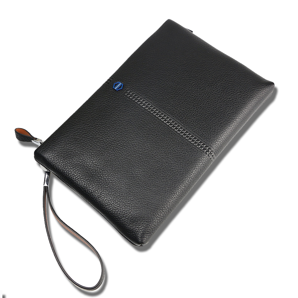 Men Business Envelope Clutch Bag Cowhide Travel Wallet