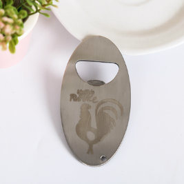 Oval Metal Beer Bottle Opener with Hole to Attached Keychain