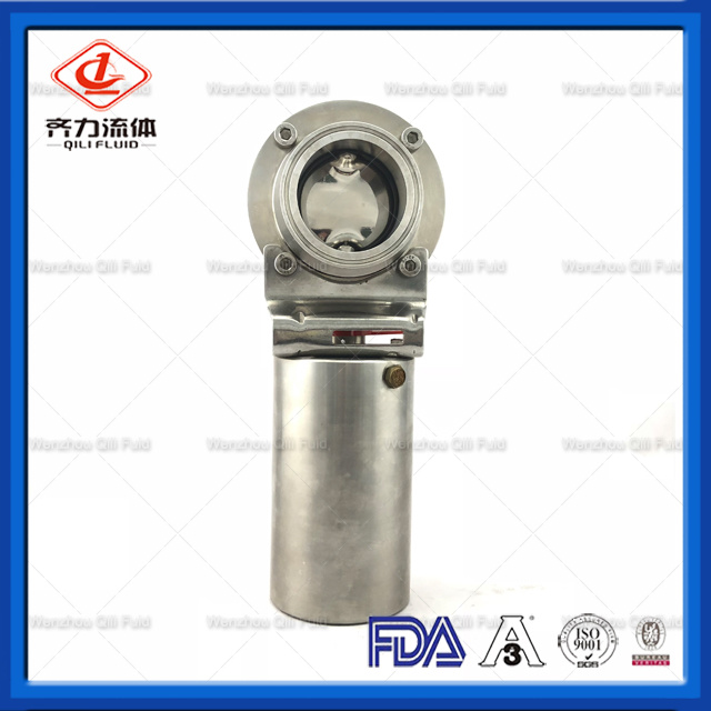 Sanitary Hygienic Pneumatic Actuator Clamp/Welding/Threaded Butterfly Valve