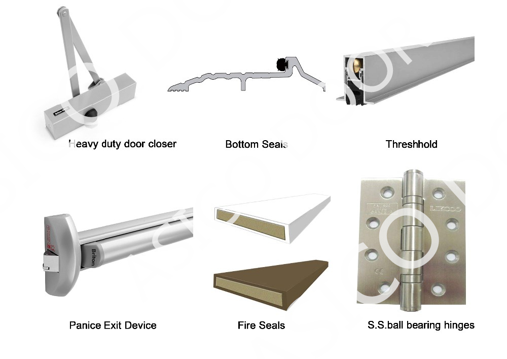 180 Minutes Fire Proof Steel Emergency Exit Door