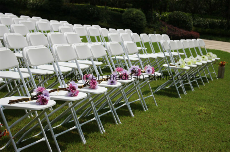 Fan-Back Plastic Outdoor Folding Chair for Wedding