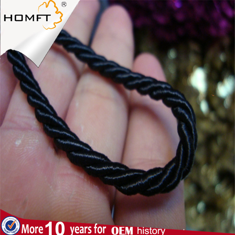 BlackÂ  Round Nylon String Braided Rope/Cord for Paper BagÂ 