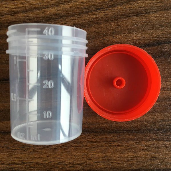 Disposable Urine Container Specimen Cup with Screw Cap 30ml 60ml 90ml 120ml