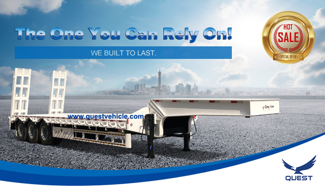 3 Axle 80 Ton Heavy Duty Gooseneck Low Loader/Lowbed/ Lowboy Low Bed Trailer Price Truck Semi Trailers for Excavator Transport